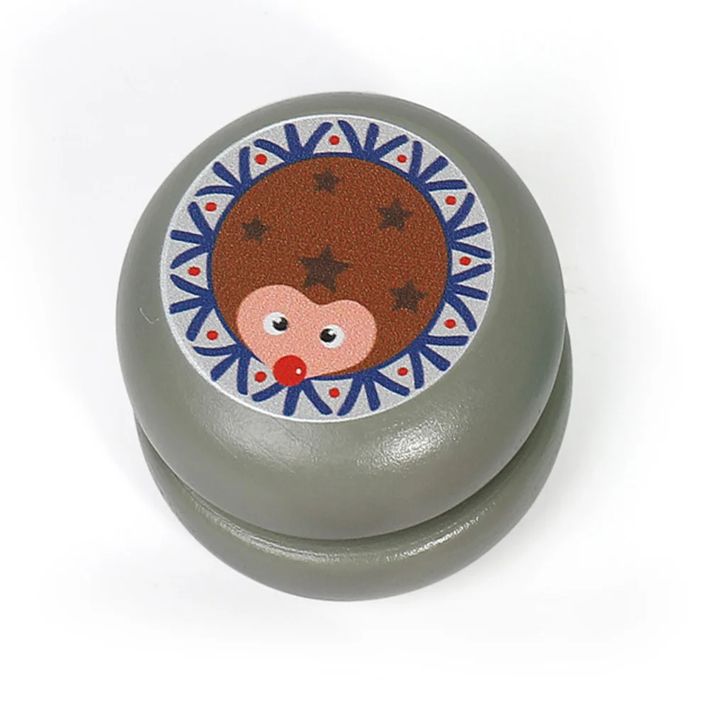 2 Pcs Yoyo Toy for Children Wooden Yo-yo Cute Animal Pattern Cartoon Bamboo Ball