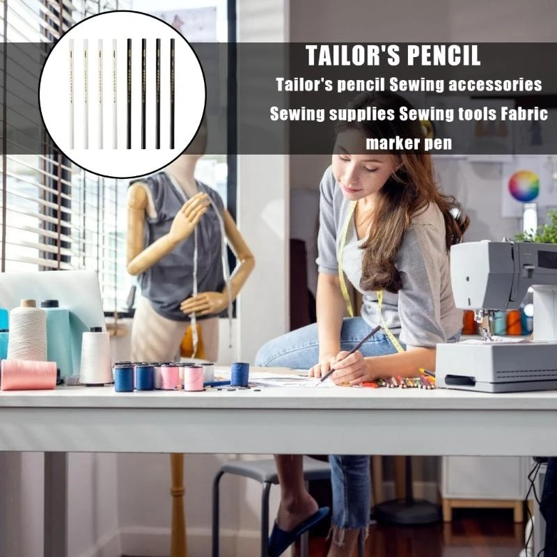 Immagine 4: Matita da sarto da 8 pezzi, matite per segnare il cucito Matita per gesso in tessuto Matita per cucire misura per cucire