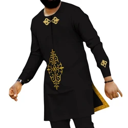 Tracksuit Men African Traditional Wear Formal Attire Bazin Riche Dashiki Outfits Coats Pants 2 Piece Suit Embroidered WYN1632