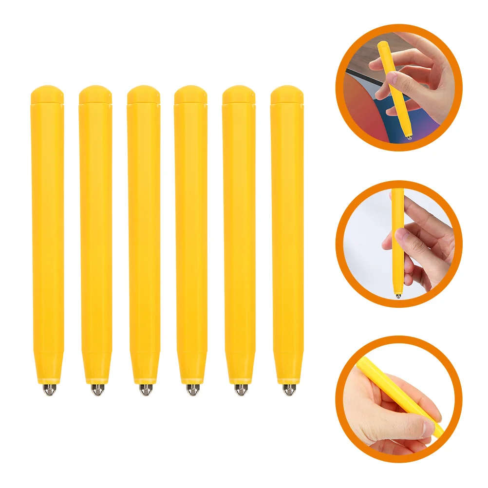 

6 Pcs Drawing Pens Magnetic Board Painting Accessory Puzzle Writing Yellow Child