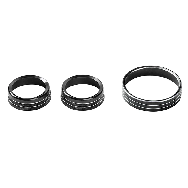 Aluminium Alloy Headlight Volume Tune Knob Cover Trim Ring Interior Decor for Ford Mustang 2015-2021 Accessories,Black