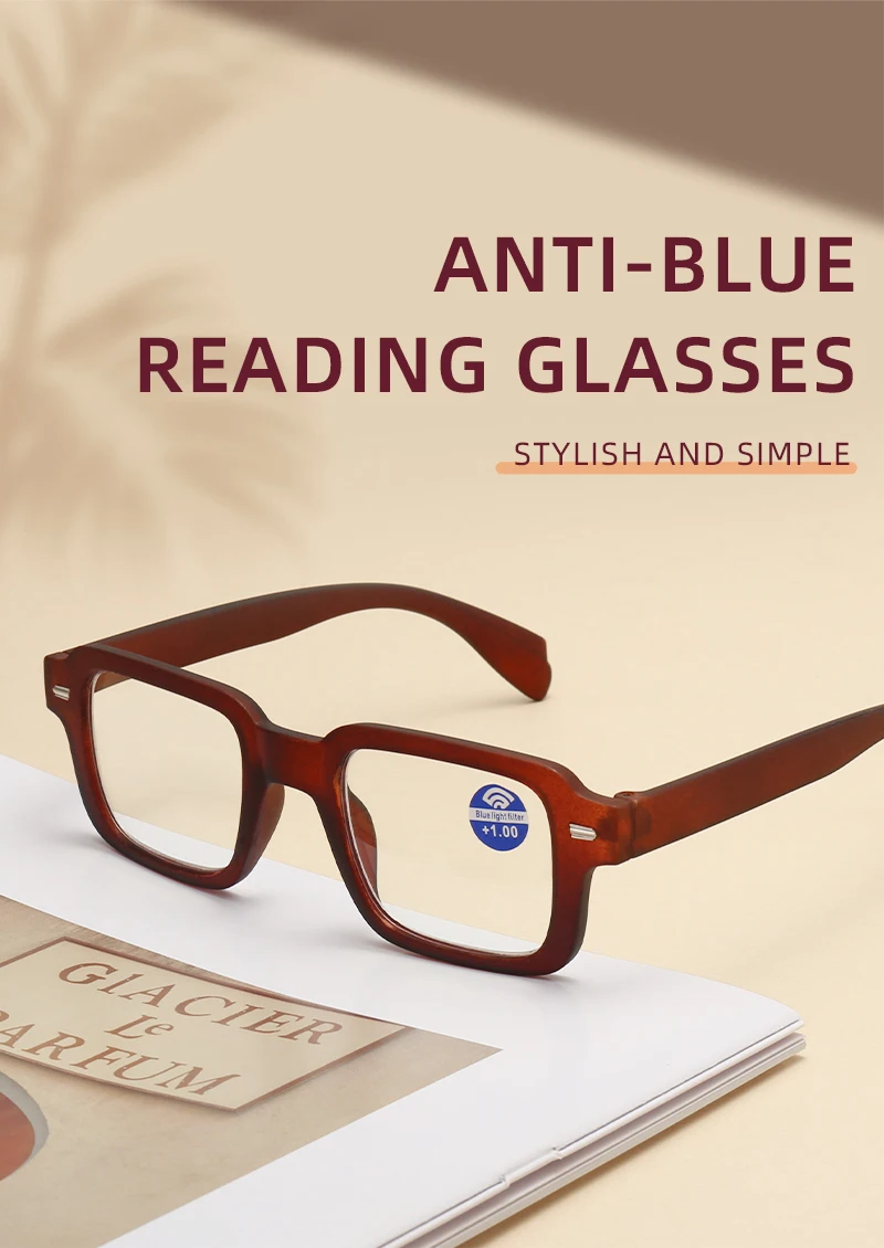 2025 Neue Brille mit quadratischem Rahmen, modische Brille, vielseitige einfache quadratische Lesebrille 315 – Detail 1