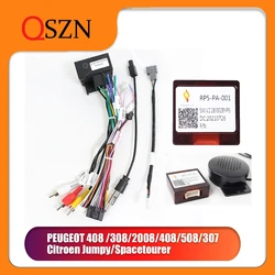QSZN Canbus Box PA-SS-05 For Peugeot 307/2008 /408/308 Citroen Jumpy C4L Wiring Harness Power Cable Android Car radio Multimedia