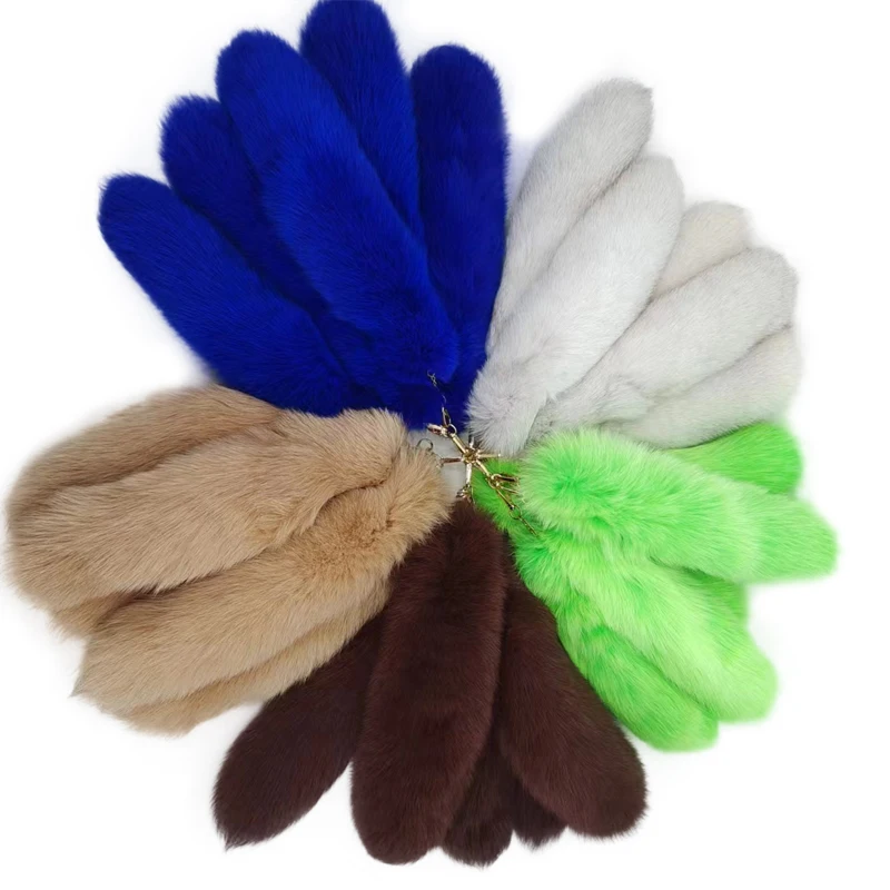 New Wolf Fox Tail Fur Keychains Unisex Pompom Pendant Car Keyring Holder Fur Keyring Cute Key Chains Charm Bag Accessories Gifts