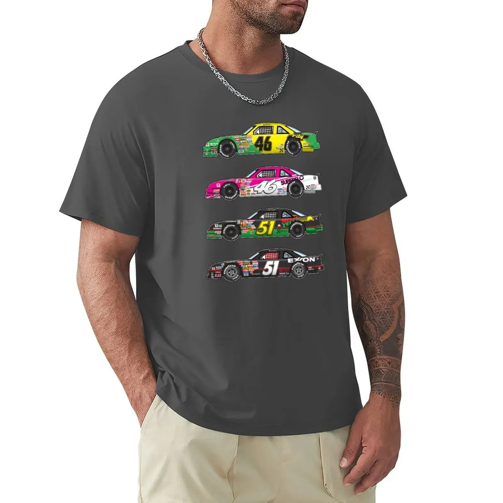 Days of Thunder Car Collection Illustration, Cole Trickle, Rowdy Burns T-Shirt hippie clothes summer top mens cotton t shirts