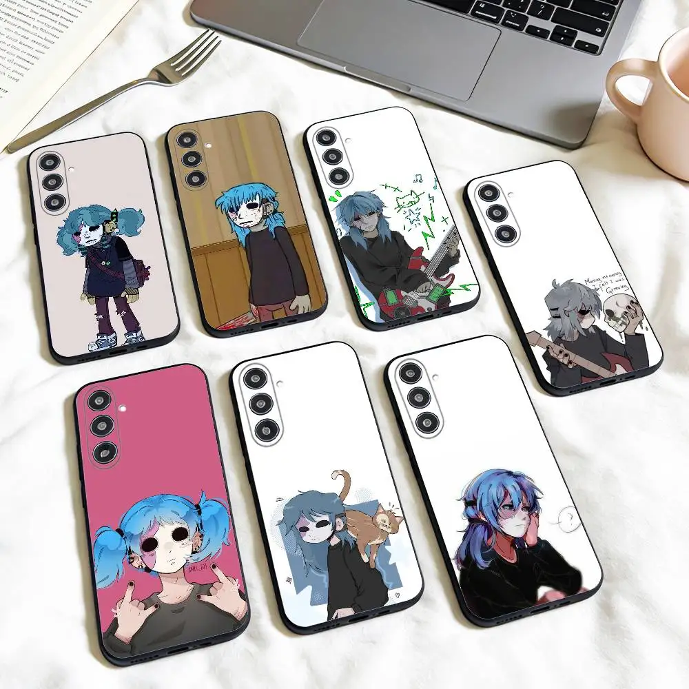 Funda de teléfono S-Sally G-Game F-Face para Samsung Galaxy A73,A72,A71,A70,A53,A52,A51, otros, carcasa negra suave