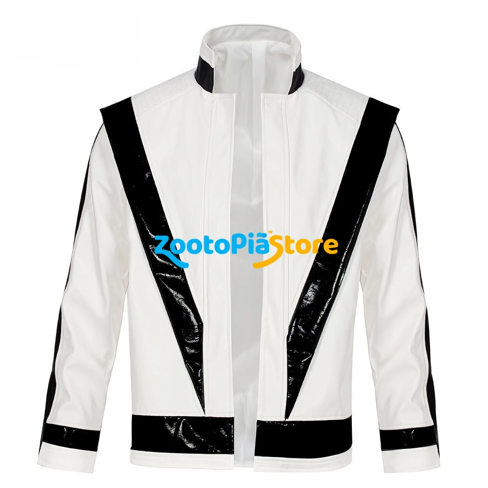 Rare MJ Michael Jackson Thriller Veste en cuir PU ouverte vert clair sur performance de concert