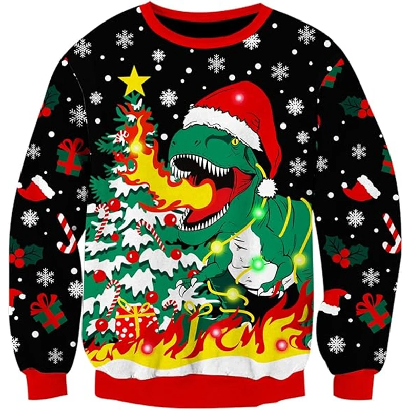 مضحك الحيوان الألبكة الجرافيك القبيح البلوز موضة الحيوانات الأليفة القط الكلب بلوزات للنساء الملابس عيد الميلاد س الرقبة البلوفرات القمم