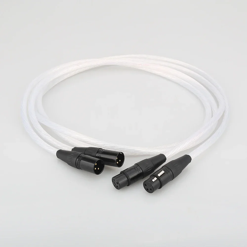 Audiocrast A27 Hifi XLR Cable Hi-end pure silver Plated 5N OCC cable Hifi 2 XLR Male to 2 XLR Female Cable Balance line