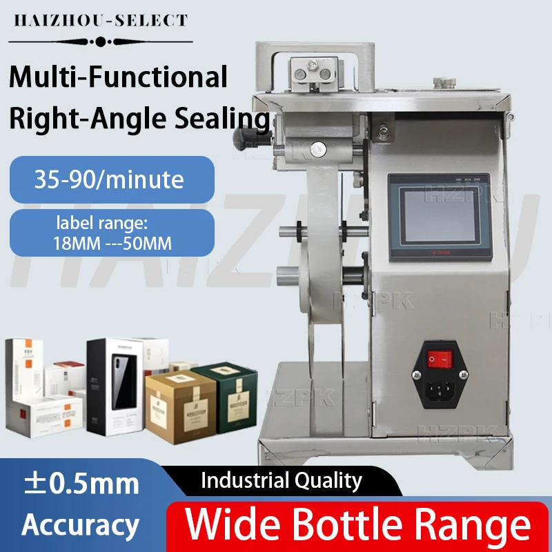 

HAIZHOU Automatic Right-Angle Labeling Machine Corner Sealing Labeler for Box Carton Case Square Bottle Sticker Packing Machine