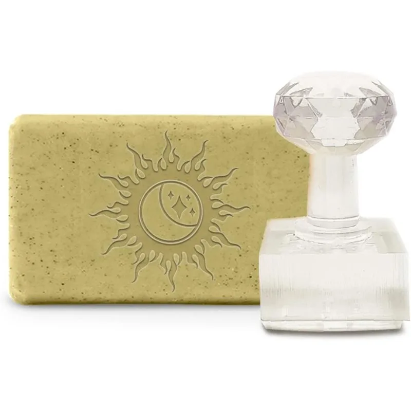 1 pc Handmade Soap Stamp Sun Moon Acrylic Soap Stamp with 1.57\