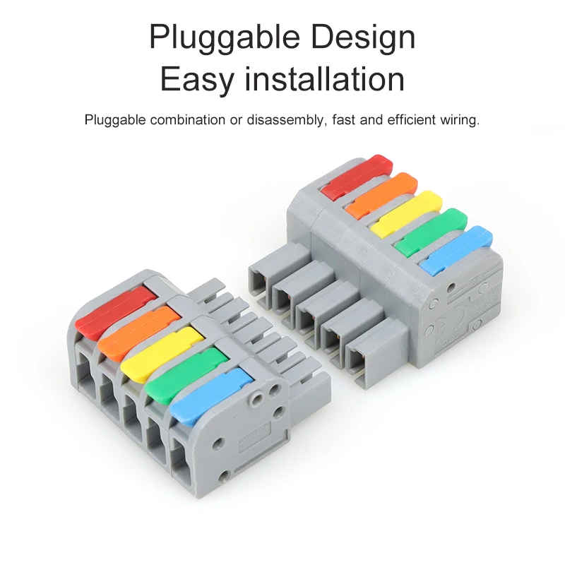 2~10pcs Docking Mini Quick Wire Connector Universal Push-in Electrical Terminal Block 0.2-4.0mm² Butt Conductor Wiring Connector