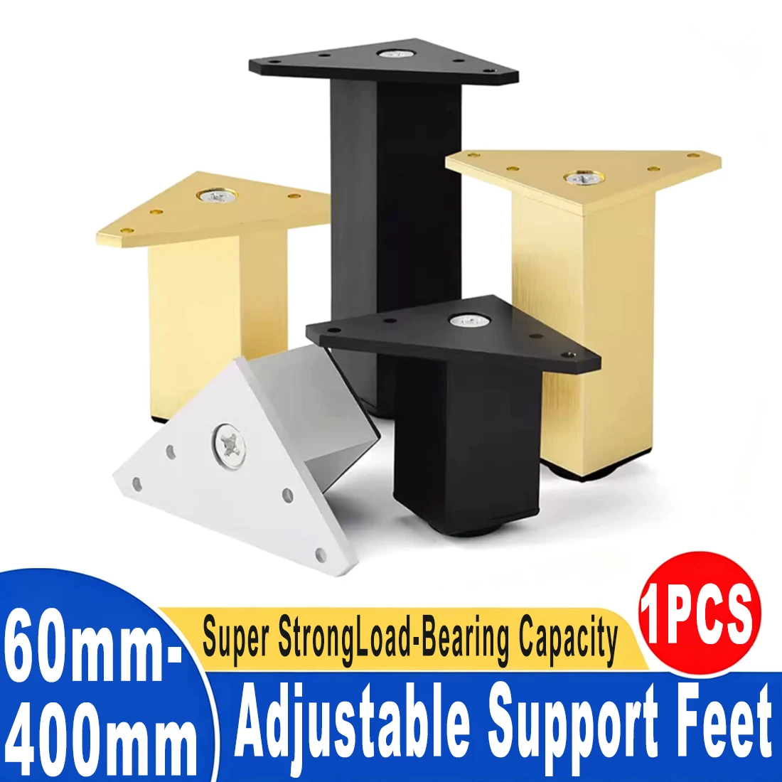 1PCS Adjustable Square Cabinet Feet Aluminum Furniture Feet Cabinet Feet Coffee Table Feet Pillar Bathroom Cabinet Support Feet
