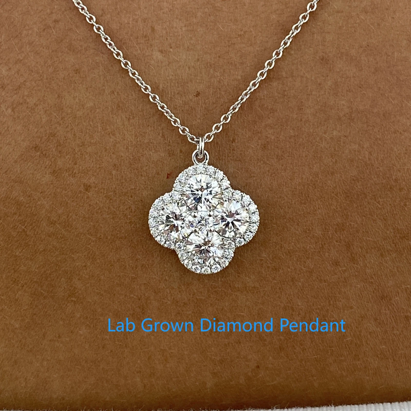 2.1ctw Round Cut CVD HPHT Lab Grown Diamond Pendant Necklace DEF VS-VVS In Platinum 950 Diamond Wedding Necklace For Lady