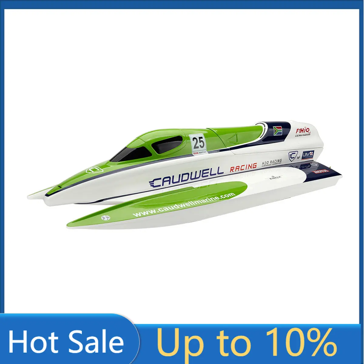TFL 1138 Caudwell F1 Anti-rollover Fiberglass RC Racing Boat Orange and Green for Choose