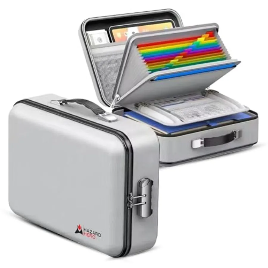 

Fireproof Document Bag, 12 Multi Layer Important Document Organizer, Fireproof and Waterproof Safe Storage Portable File Organi