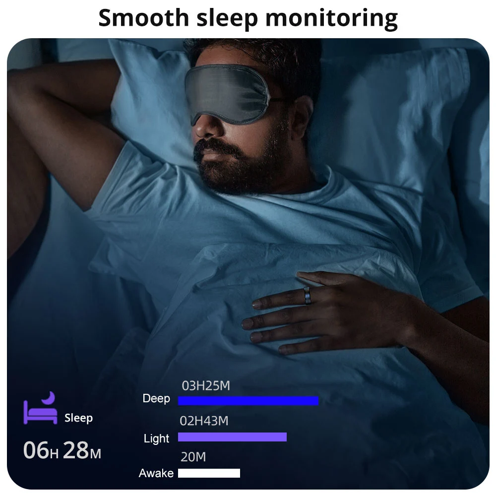 Xiaomi สมาร์ทแหวนสุขภาพ Sleep เลือดออกซิเจน Heart Rate Monitoring R06 แหวนนิ้วมือโหมดกีฬาหลาย IP68 5ATM สวมใส่กันน้ํา