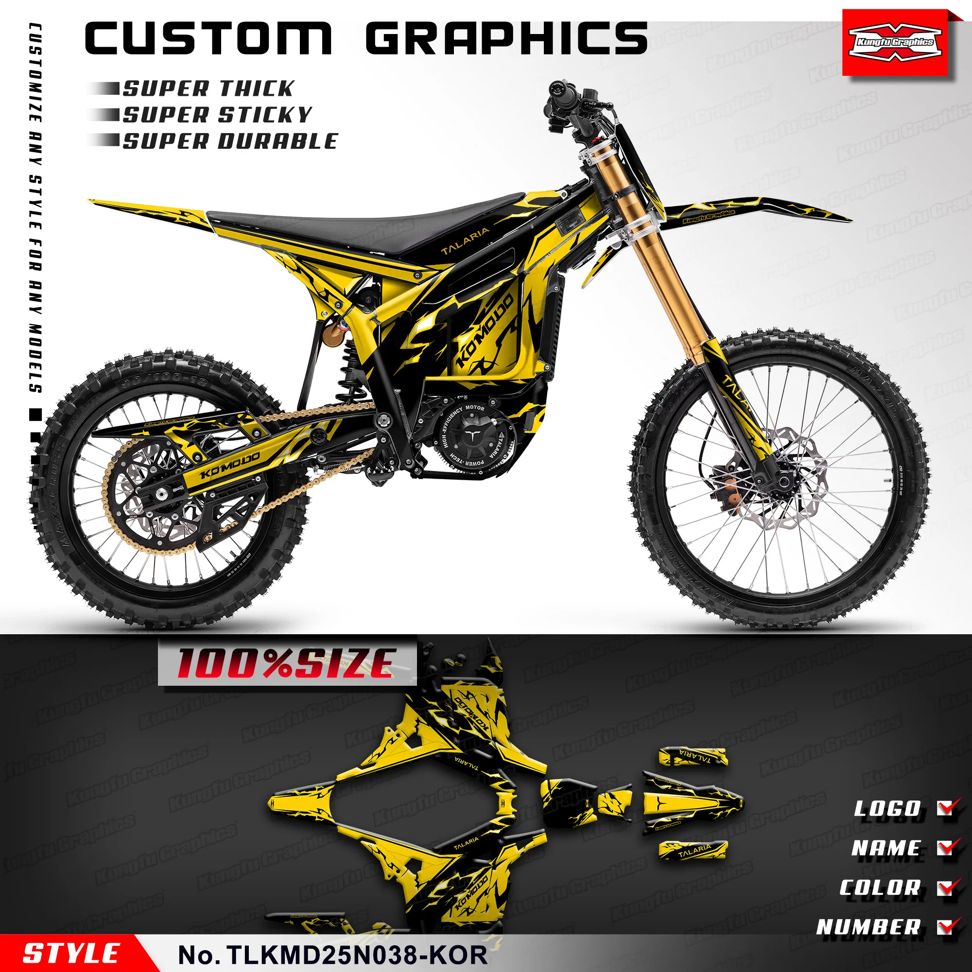 

Комплект виниловых наклеек KUNGFU GRAPHICS для TALARIA KOMODO, аксессуары, TLKMD25N038-KOR