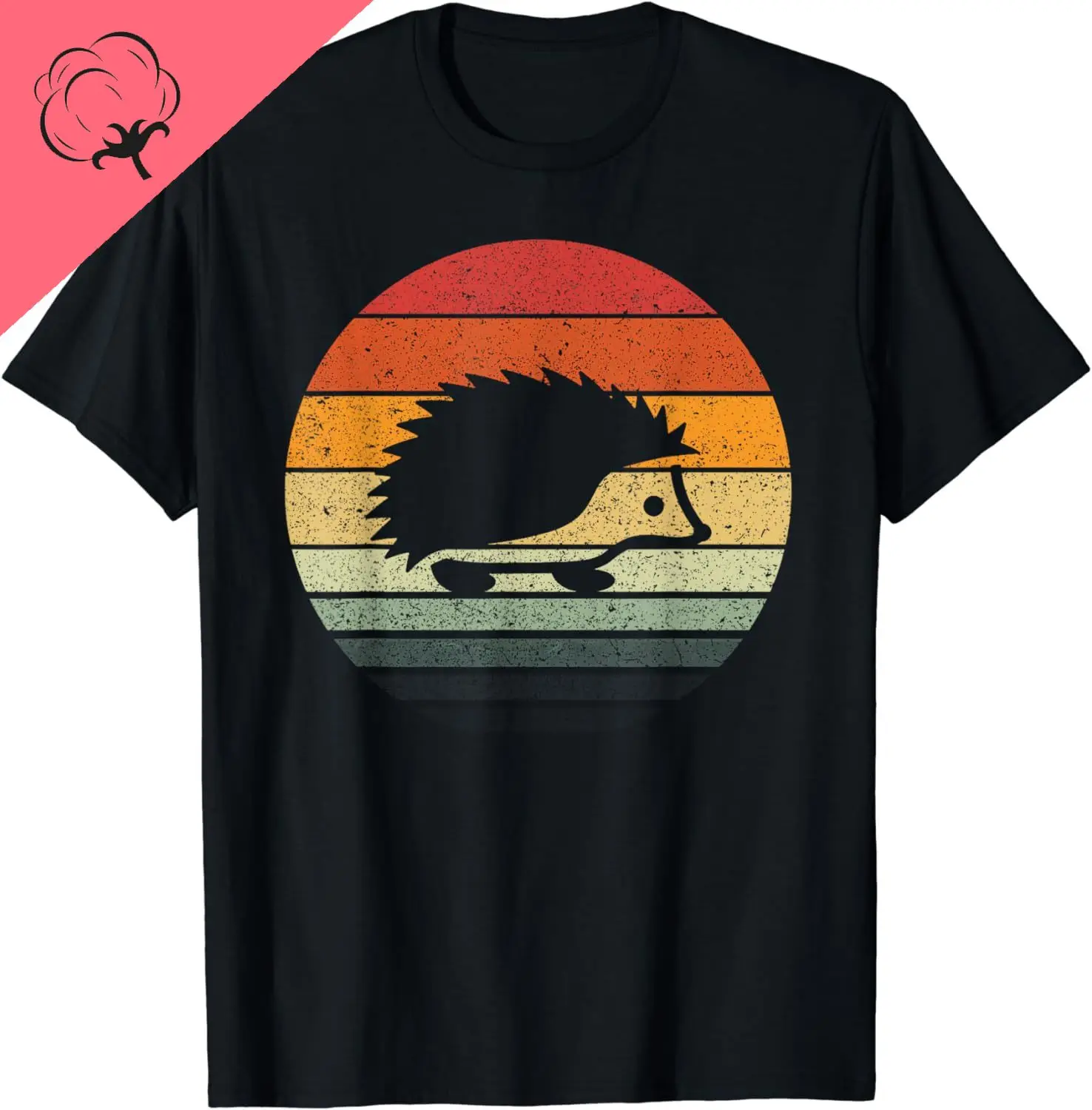 Vintage Retro Sunset Hedgehog T-Shirt 90s Grunge  T Shirts  Graphic T Shirts  Vintage Clothes Tops Women Clothing  Camiseta