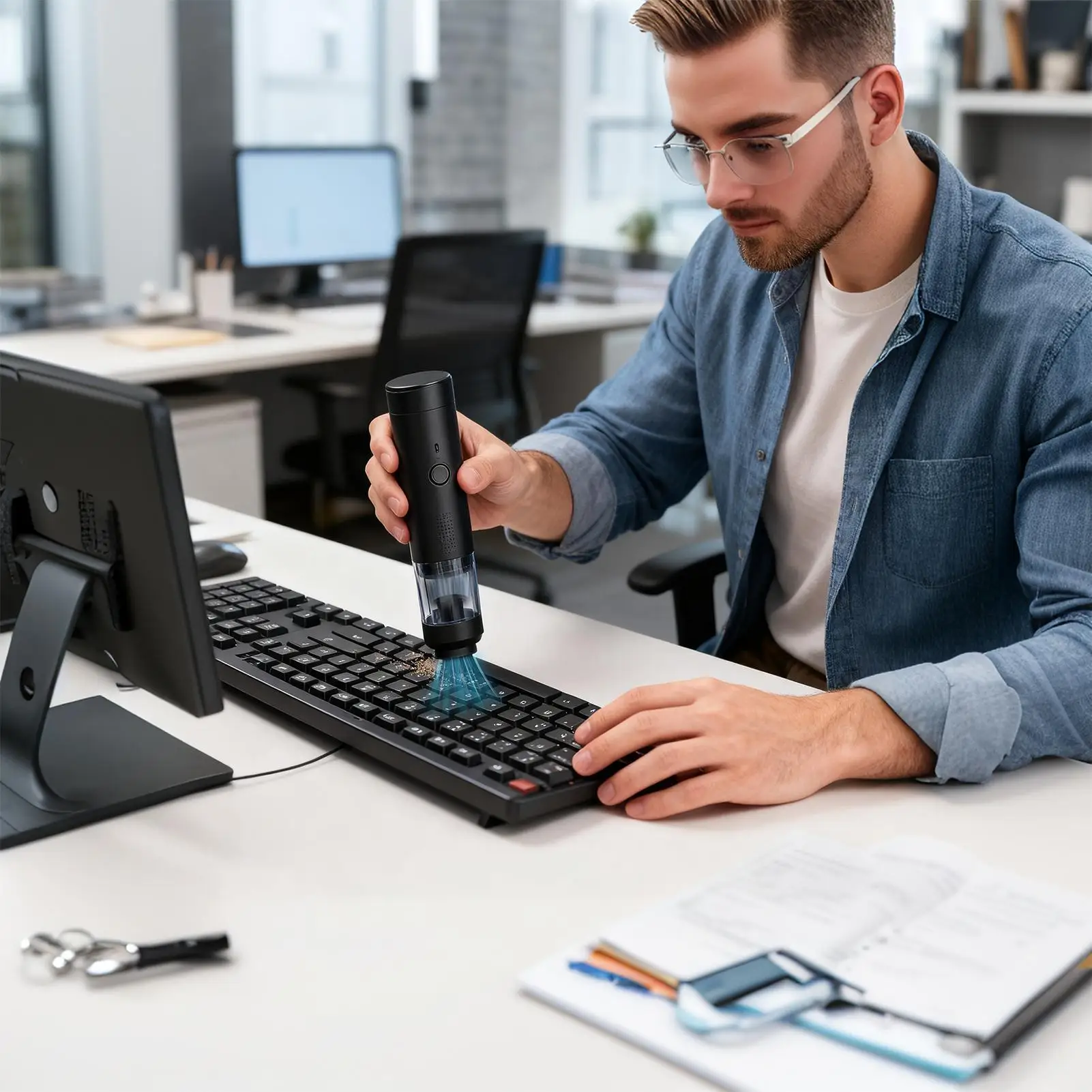 

Ручной пылесос беспроводной 19000 Па Ручной пылесос 4 в 1 Воздушная тряпка для автомобиля, офиса, грузовика, пыли для домашних животных, пола, ковров, волос