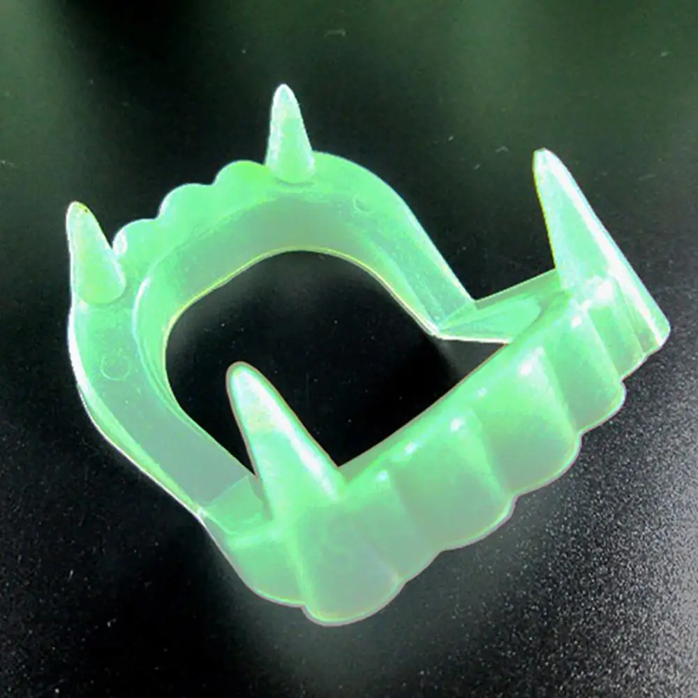 1PC Luminous Halloween Fake Teeth Party Night Glow Prop Masquerade Cosplay Funny Makeup Dentures Kids Cosplay Teeth