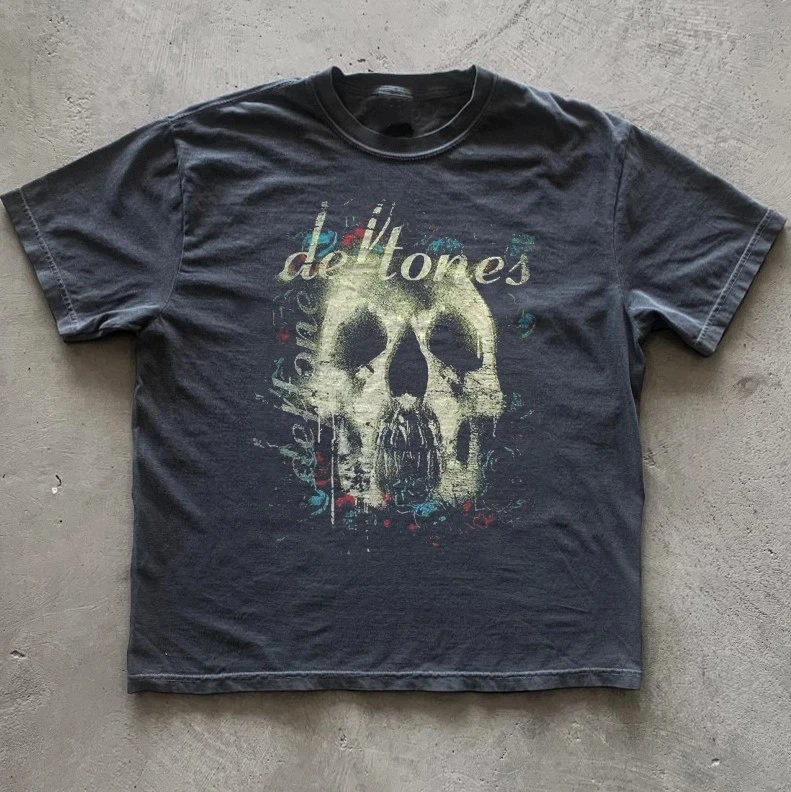 

Летняя женская винтажная футболка Deftones больших размеров, унисекс, из дышащего хлопка, стильная, универсальная, в уличном стиле, оверсайз