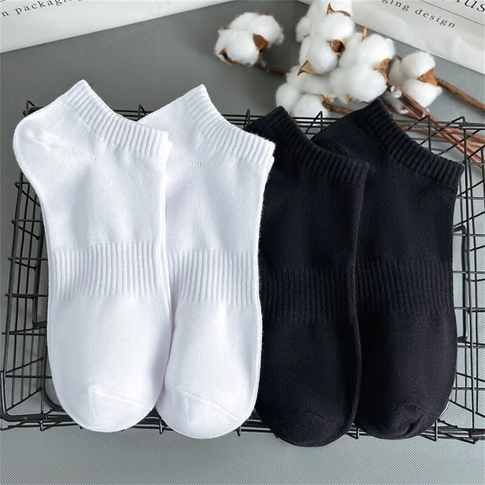 4/8 Pairs High Quality Men's Ankle Socks Business Short Cotton Low Tube Socks Soft Breathable Women Boat Socks New Casual Socks