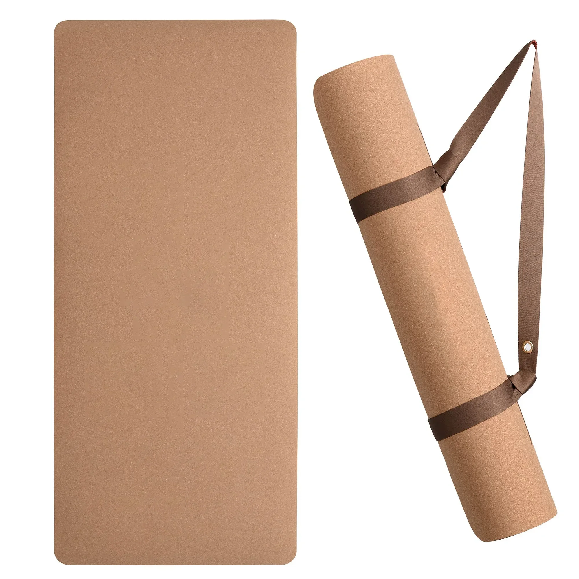 

Extra Large Non-Toxic Premium Rubber Backing Natural Sustainable Resists Germs Odor Eco Friendly Custom Thick Cork Yoga Mats