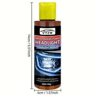 100g Headlight Renewal Fluid - Easy to Use Headlight Polishing Kit, Restore Clarity and Remove Oxidation