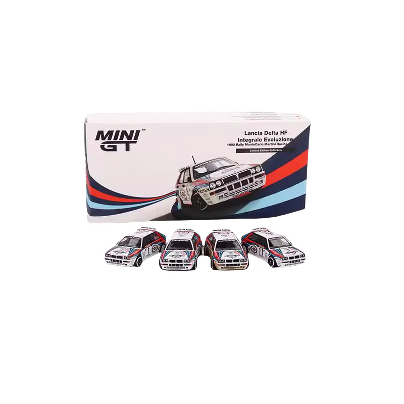 TSM MINI GT Limited Edition 1:64 Lancia four-car set DeltaHF alloy car model, boys' toys adult collection pieces room decoration