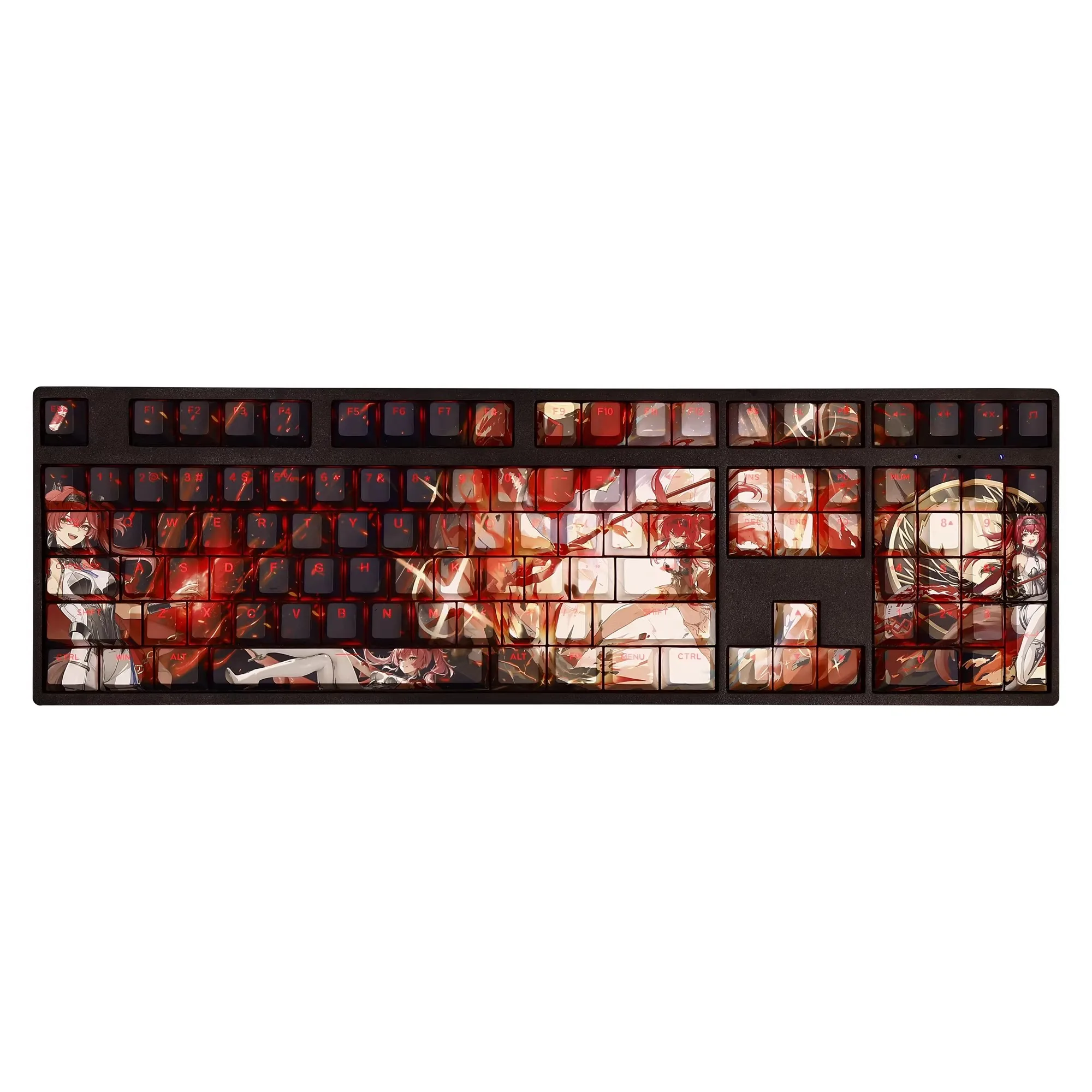 108 Keys/set Wuthering Waves Lupa Keycap PBT Top Backlit Keycaps Cartoon Anime Gaming Key Caps For ANSI 61 87 104 108 Keyboards
