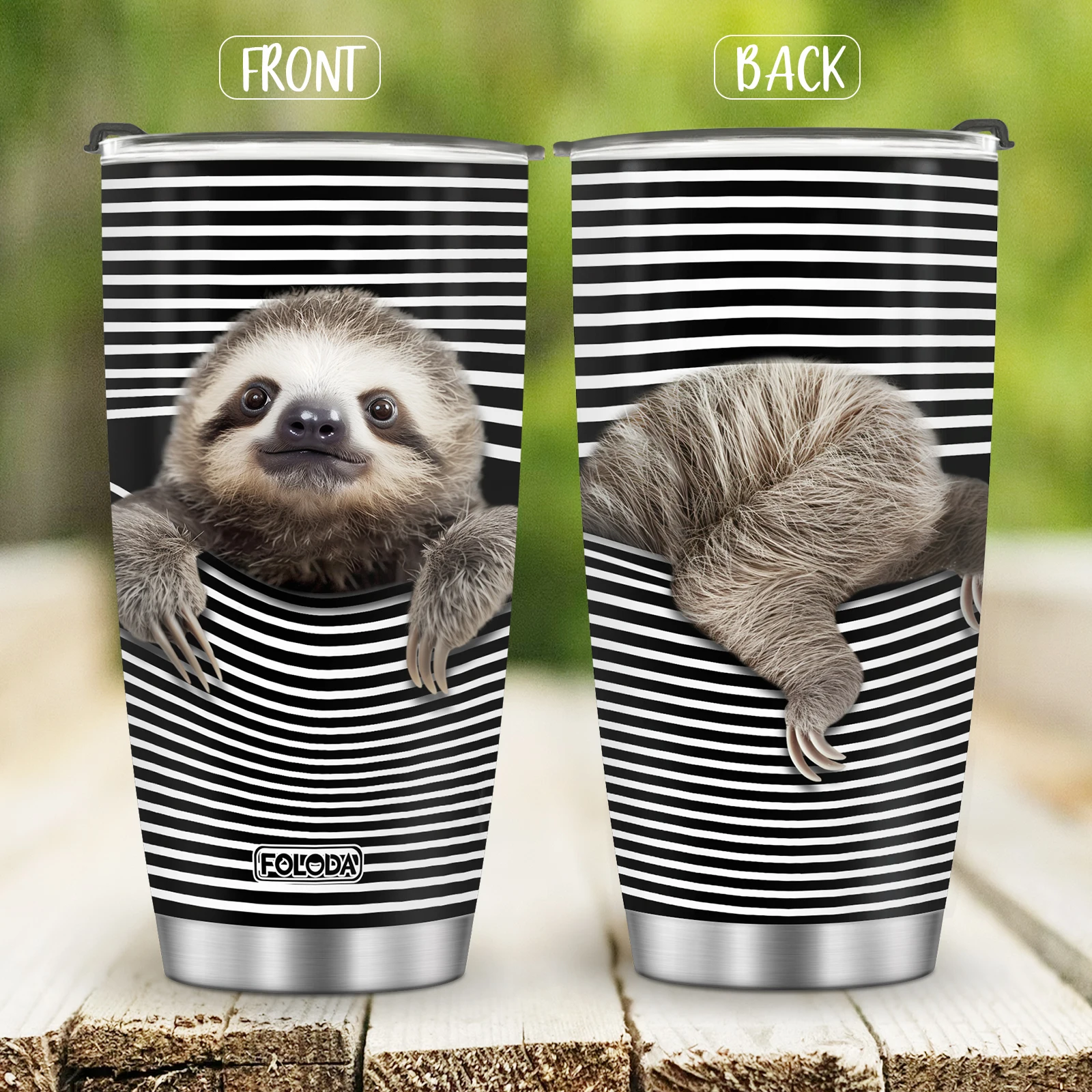 1pc Sloth Gift, Gift for Sloth Lovers, Cute Sloth Tumbler Stainless Steel with Lid, Fun Sloth Coffee Cup,Women Animal cup