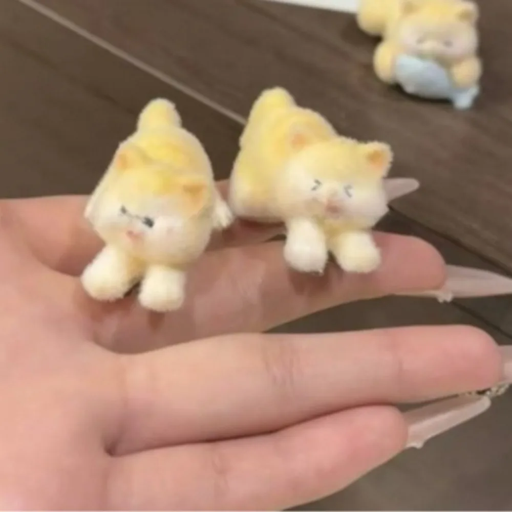 1/2 Uds nuevo gato flocado Clip de pelo de felpa lindo gato pez horquilla dulce Kawaii pinzas para el cabello para niñas niños sombreros regalos Deraction