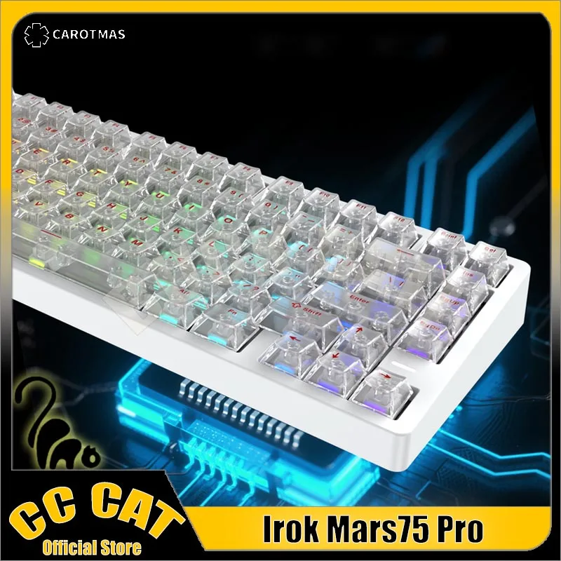 

Irok Mars75 Pro Keyboard Magnetic Switch 8K rgb Gasket Rt0.001mm Ergonomic 75% Gaming Keyboard Hall Sensor New Generation Gifts
