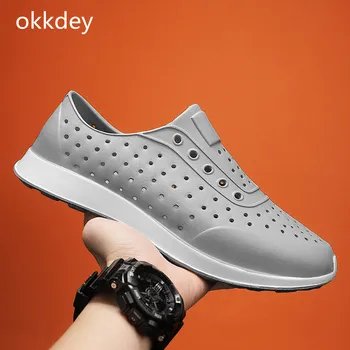 남성용 메인 라운드 토 방수 샌들, 캐주얼 경량, 트렌디한 올매치, 편안한 통기성 샌들, 봄 여름 