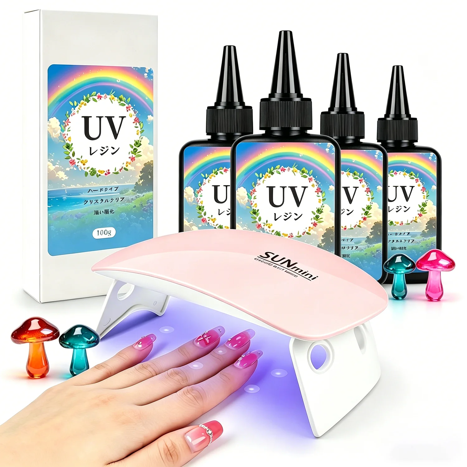 UV Resin,Crystal Clear,Hard UV Curing epoxy Resin, ,odorless,Solar Activated Glue kit,Clear,UV Fast Curing,for Craft Decoration
