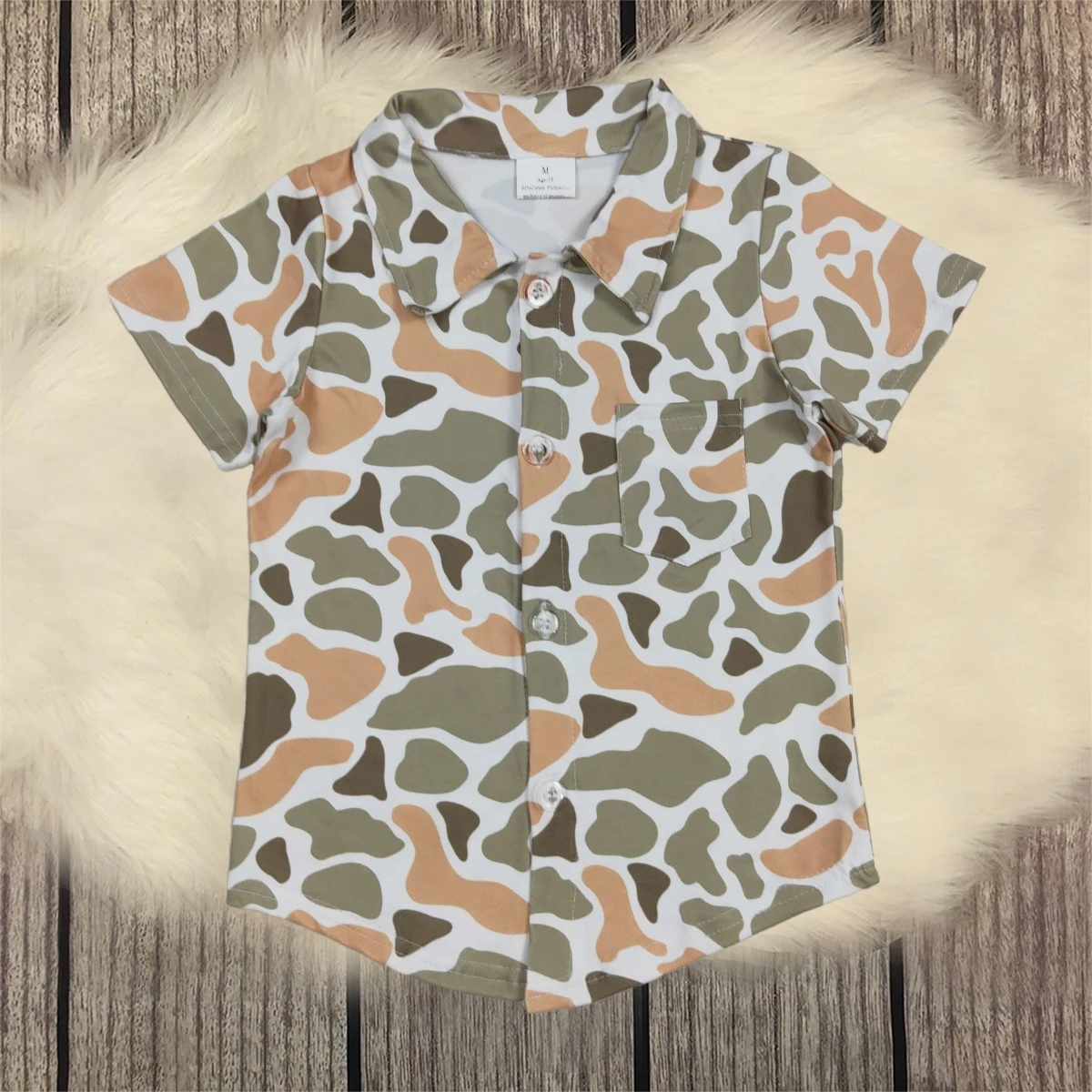 

Children Short Sleeves Clothing Infant Kids Buttons Summer Shirts Baby Boy Shirt Toddler Camo Tee Pullover Clothes Wholesale