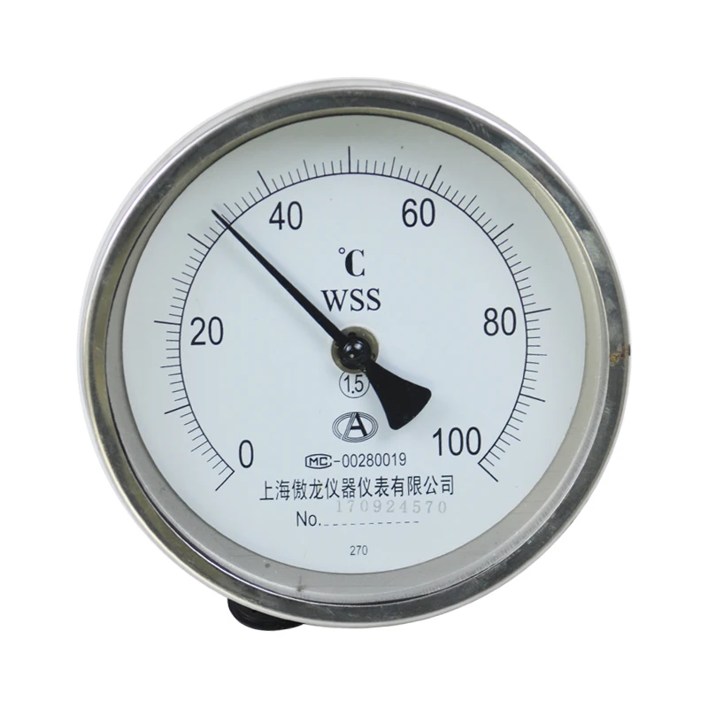 Stainless Steel Dial Type Bottom Connect Industrial Bimetal Thermometer