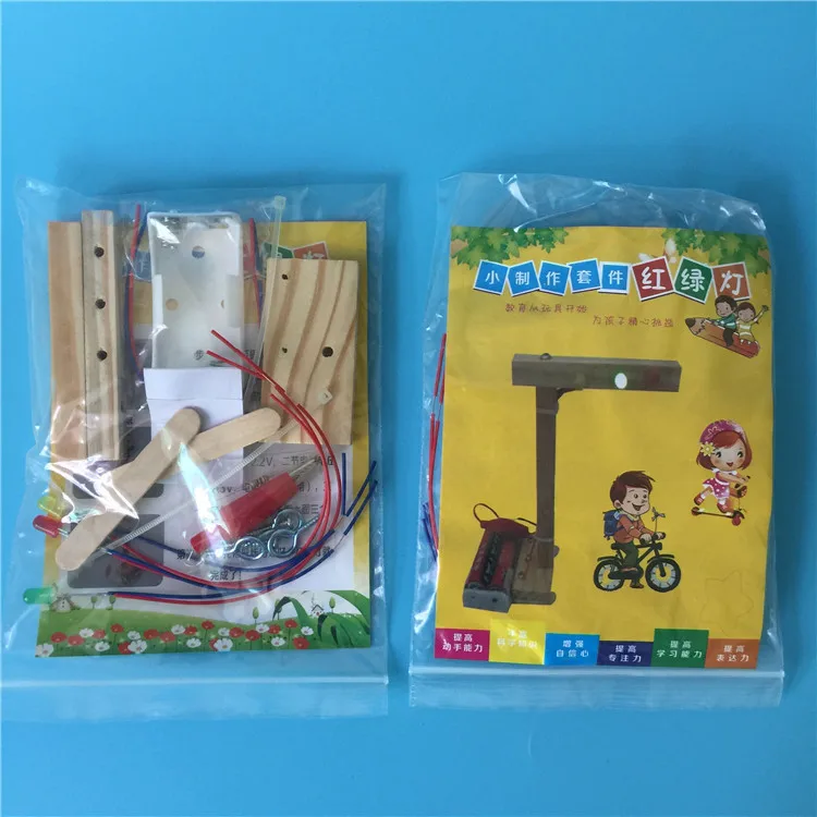 기술 소규모 생산 전자 조명, 어린이 장난감 신호등, 지적 조립 수제 DIY 수제 재료