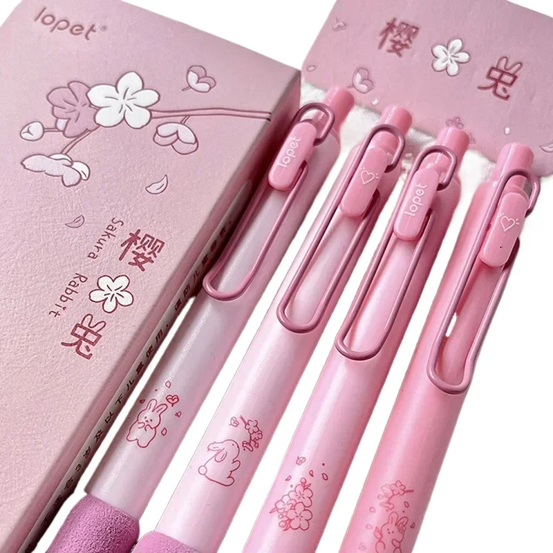 4pcs Gel Pen Set Coffee Soft Bread Cute gel 0.5MM Black Ink Refills kawaii Quick Dry Writing