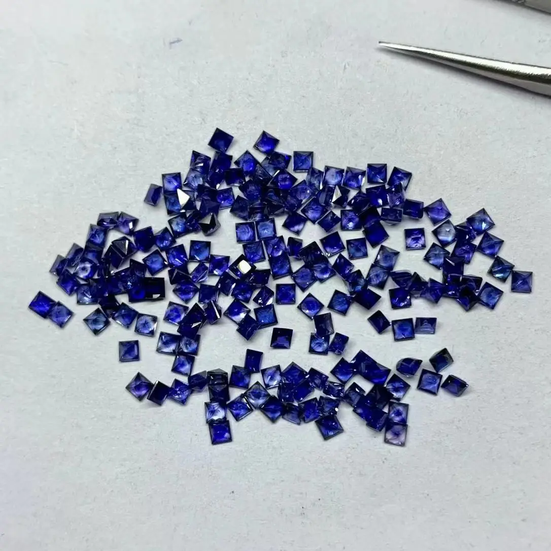 

1CT/Bag 1.5*1.5-2*2mm Square Cut Natural Ruby Pink Blue Sapphire For Jewelry Making