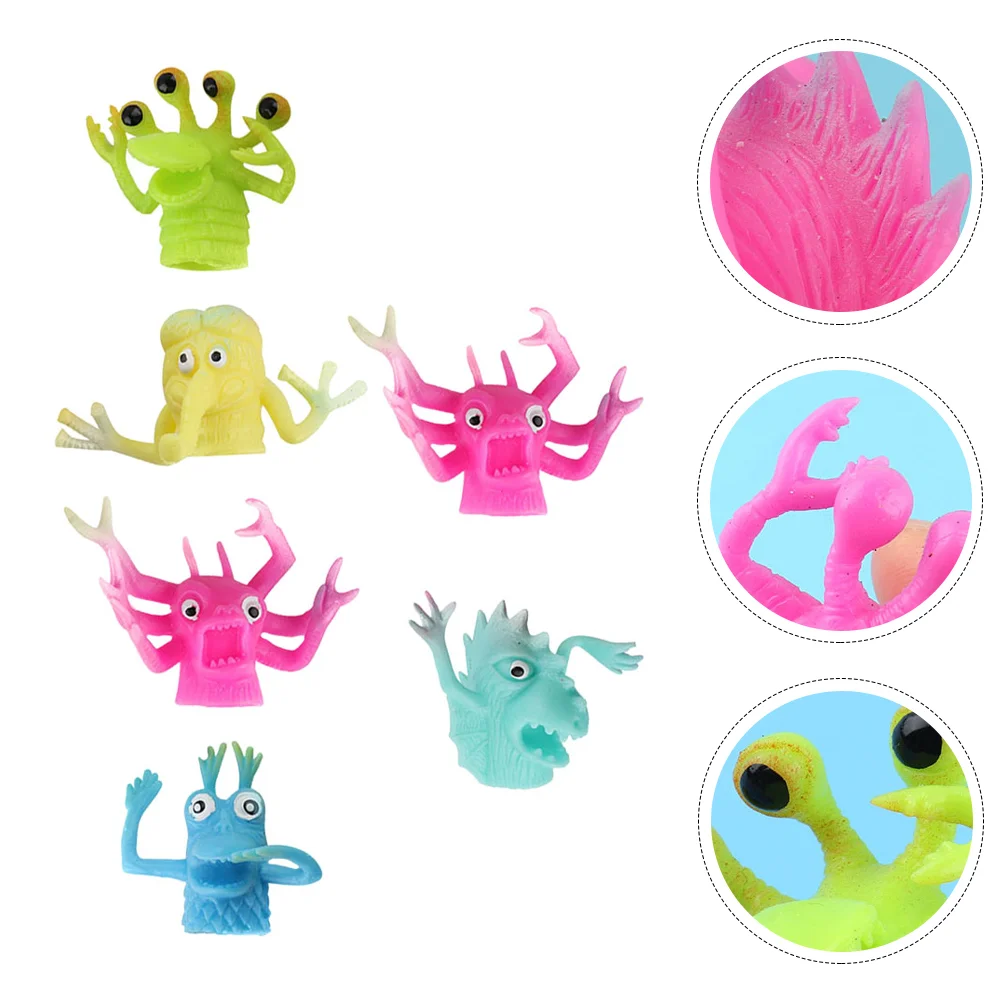 Gants de marionnettes pour tout-petits, jouets pour tout-petits, mini accessoires de temps de jeu de doigt effrayants, beaux accessoires, 6 pièces