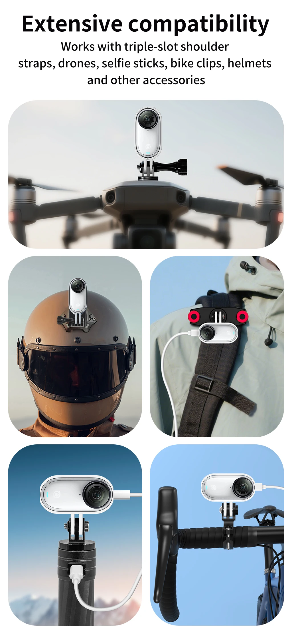 Go 3S magnetische Adapterhalterung für Insta360 GO 3 Daumenkamera, Schnellverschluss, 2-Backen-Stativhalterung, USB-C-Aufladung, freihändiger Rahmen – Detail 7