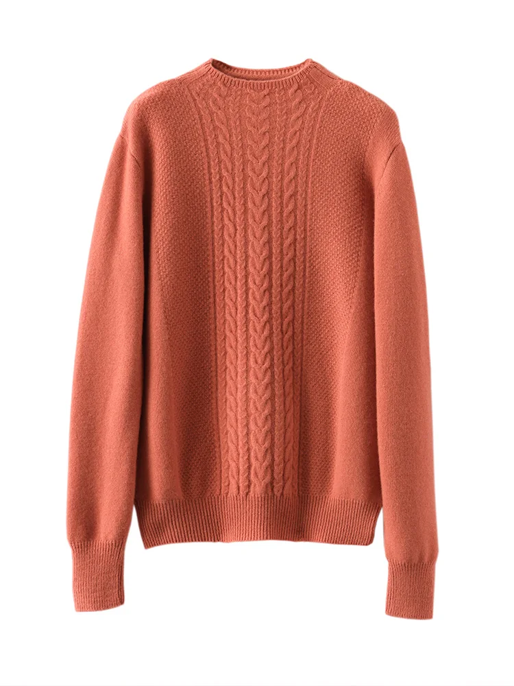 Herfst Winter Dikke Dames Mock-Coltrui 100% Merinowollen Trui Warme Twist Casual Kasjmier Gebreide Koreaanse Mode Tops