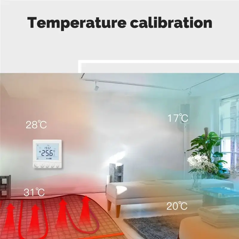 DT17 WiFi Thermostat Room Temperature Controller, Water Electric Floor Heating Gas Boiler, App Control Work with Home