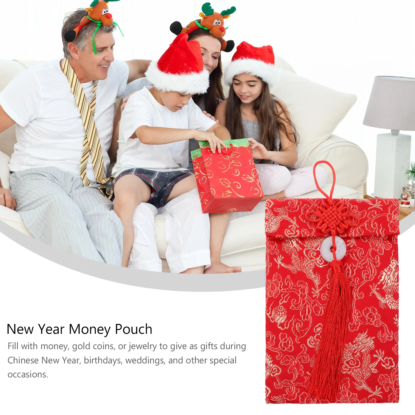 

Роскошные парчовые красные конверты с золотым тиснением, праздничный новогодний подарок, сумки для хранения денег для взрослых, свадьба, день рождения