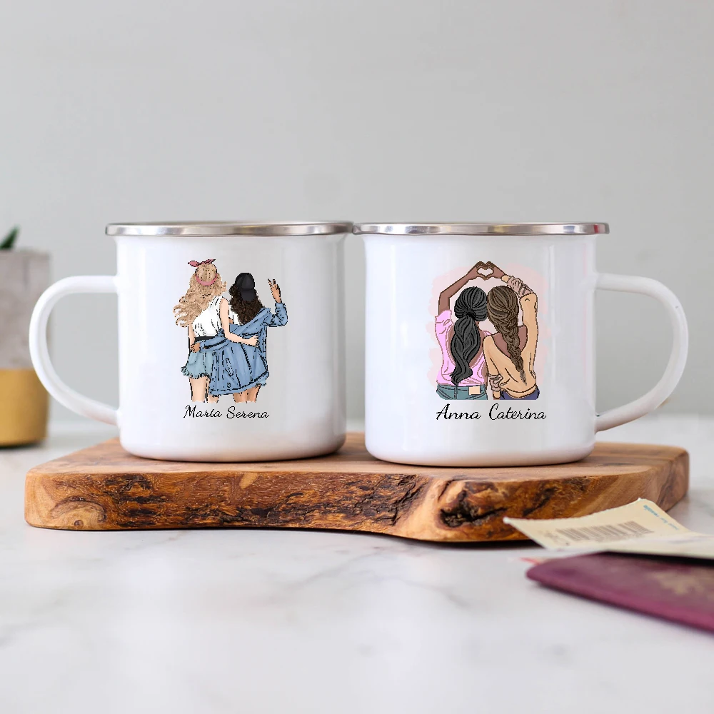 

Personalised Mug with Customized Name for Best Friend, Coffee Mugs, Drink, Wine, Juice, Tea Cups, Cartoon Girls or Sister, Famil