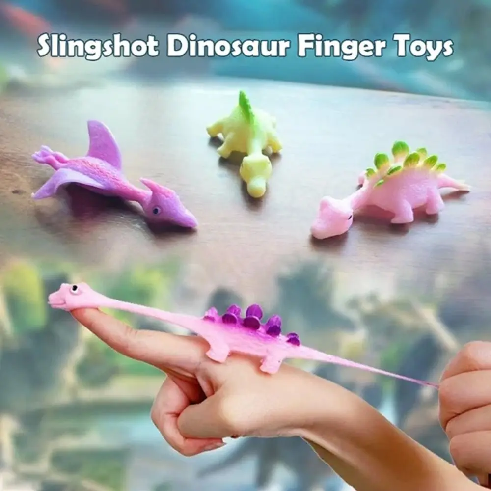 5PCS Gift Dinosaur Ejection Dinosaur Toy Not Deformed Cartoon Animals Anxiety Stress Relief Toy Dinosaur Finger Toys