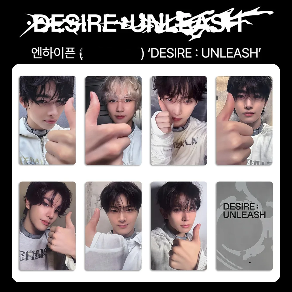 KPOP Idols 7 قطعة/المجموعة/المجموعة DESIRE UNLEASH HD بطاقات الصور JUNGWON HEESEUNG JAKE JAY SUNOO SUNGHOON مزدوجة الجانبين بطاقات LOMO هدية المشجعين