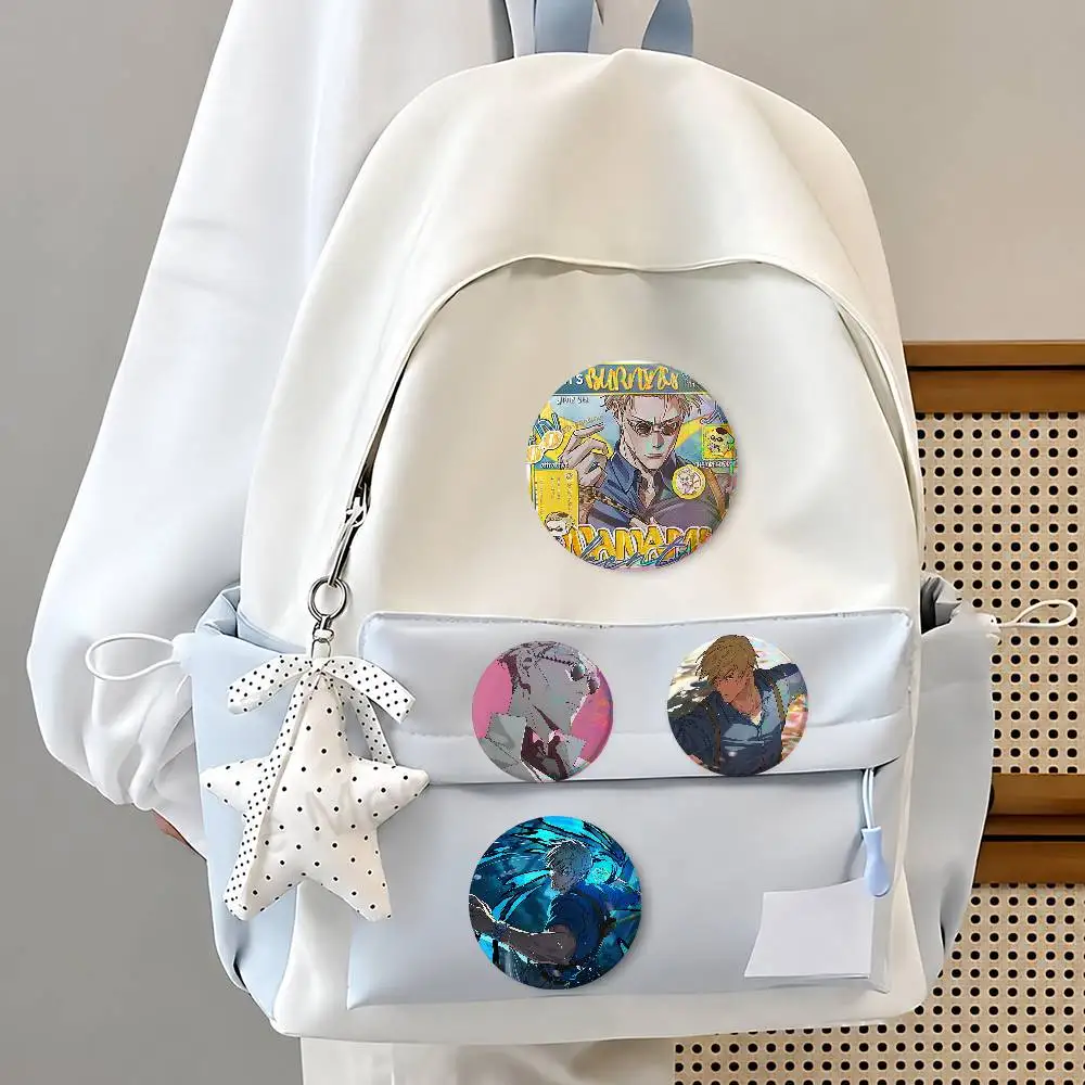 A-Kes-ns-to Nans-ami Creative Round Button Pins Badge Set Cartoon Anime Movie Music Pattern Brooches For Bags Jackets